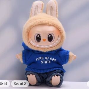 (NO DOLL) 2 Pcs Clothes Set For 17cm LABUBU Doll